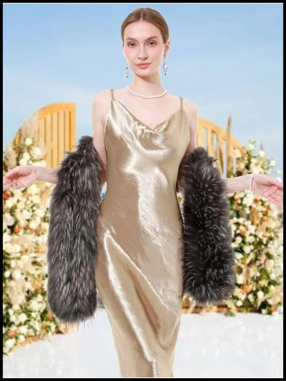 Faux Fur Collar Winter Scarf Wrap Neck Warmer Women's Accessory